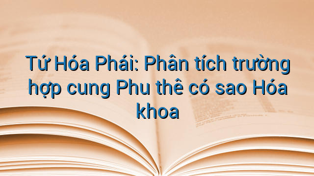 Tứ Hóa Phái: Phân tích trường hợp cung Phu thê có sao Hóa khoa