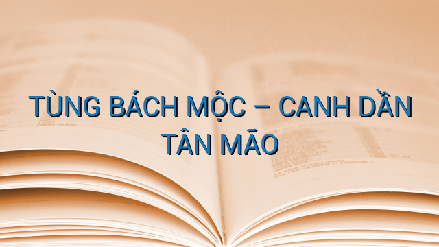 TÙNG BÁCH MỘC – CANH DẦN TÂN MÃO
